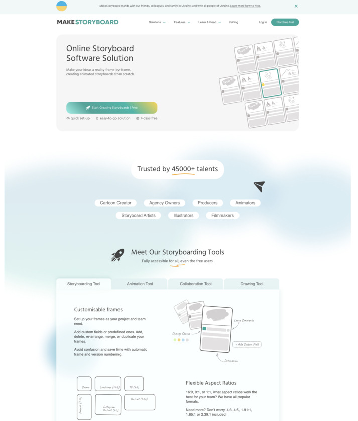 MakeStoryBoard Landing Page