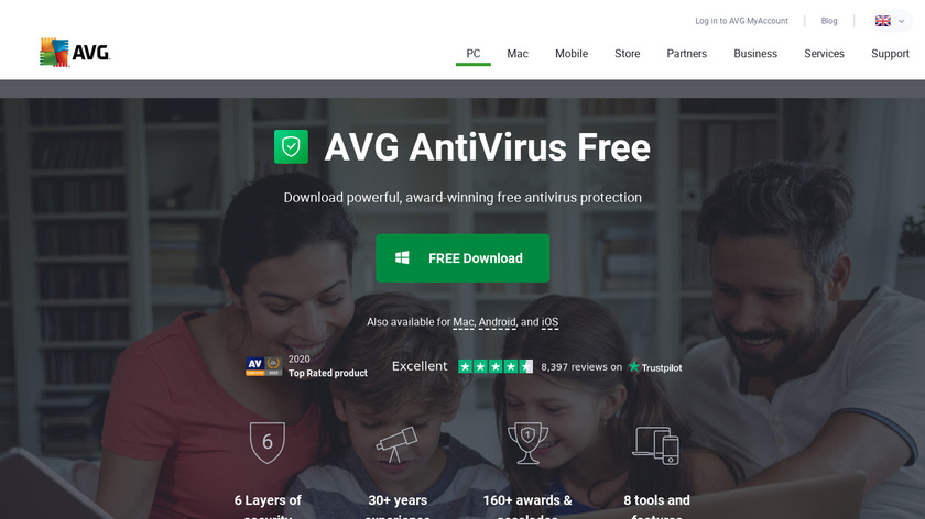 AVG AntiVirus FREE Landing Page
