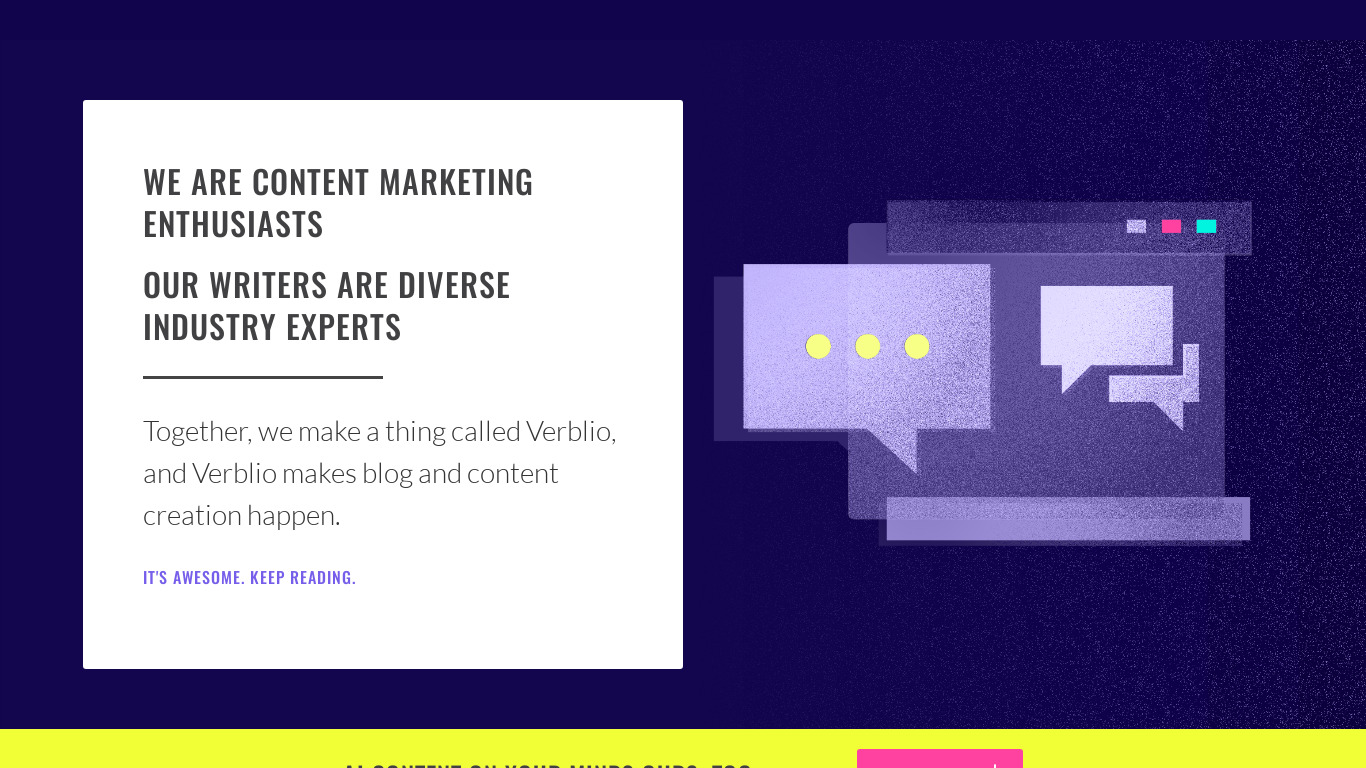 Verblio Landing page