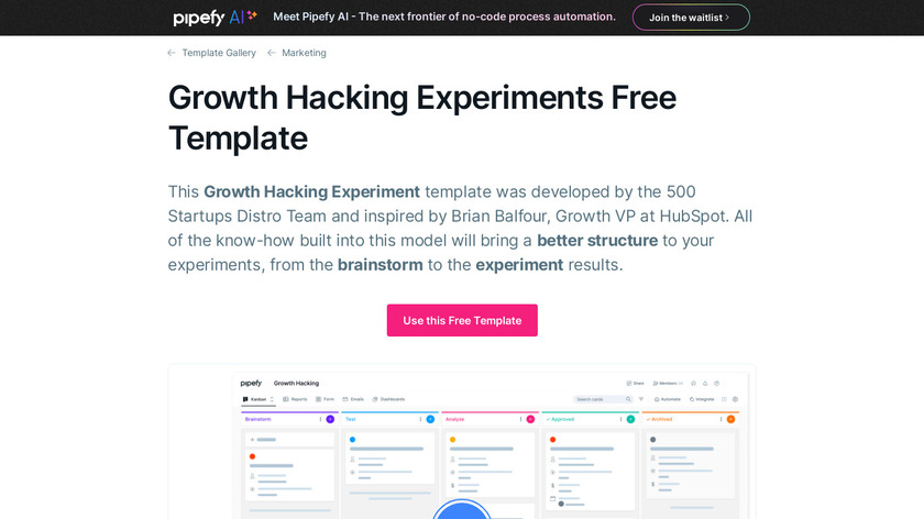 Growth Hacking Experiments Template Landing Page