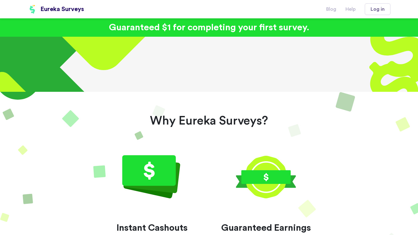 Eureka Surveys Landing page