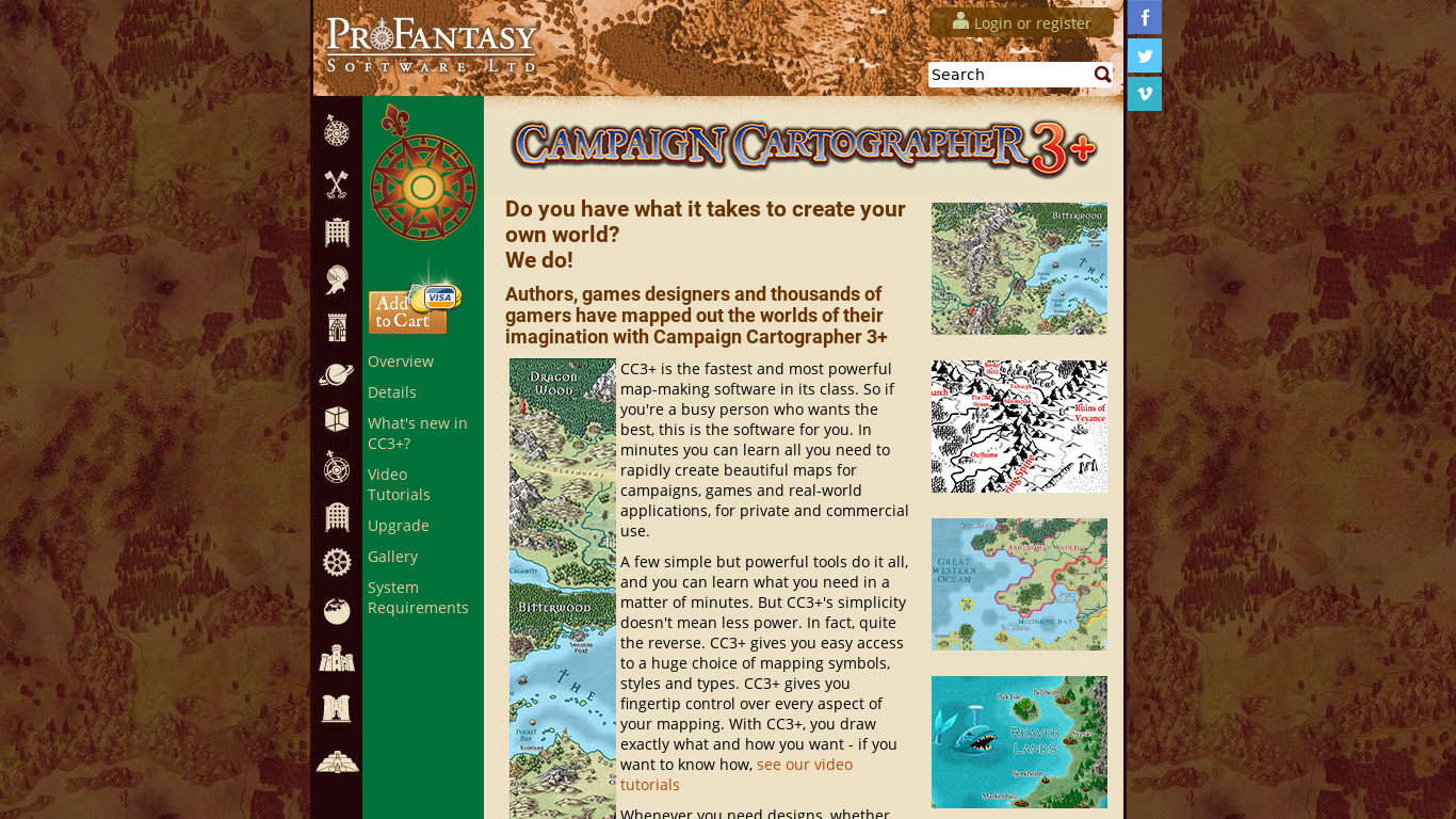 Campaign Cartographer Landing page