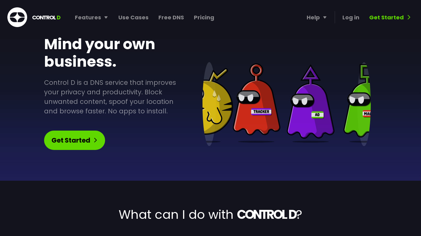 ControlD Landing page