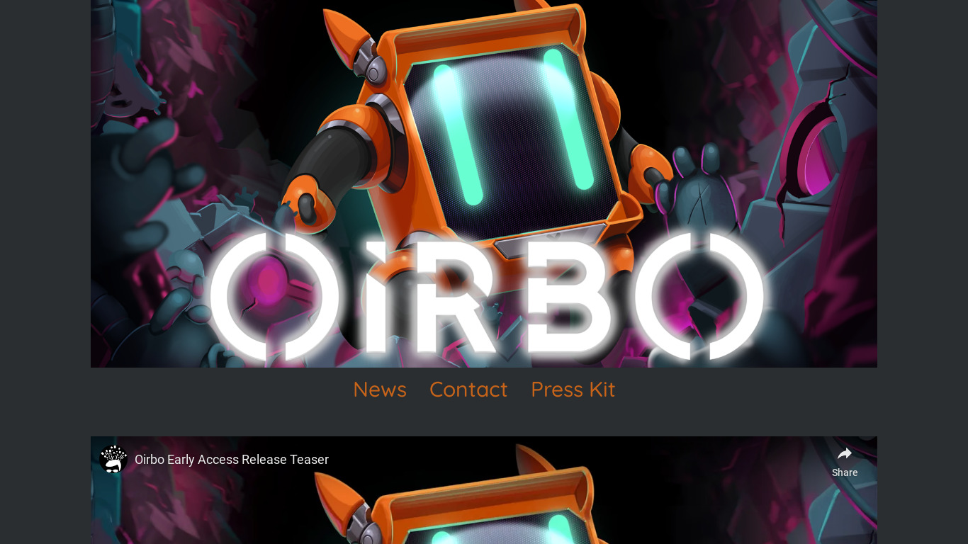 Oirbo Landing page