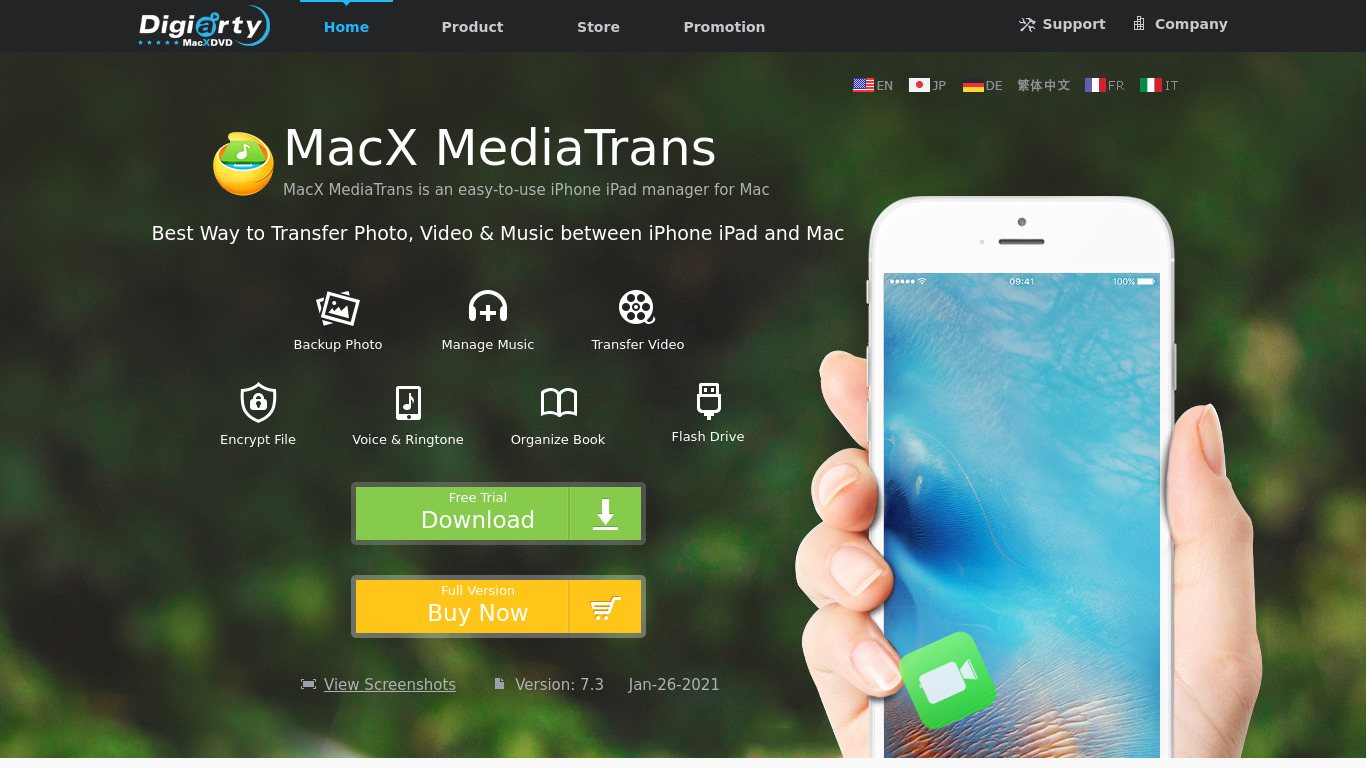 MacX MediaTrans Landing page