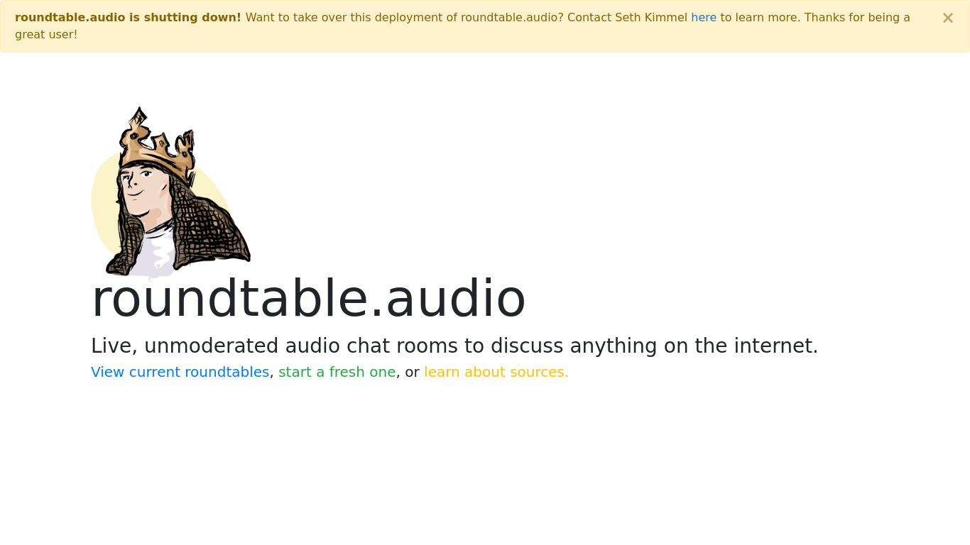 roundtable.audio Landing page