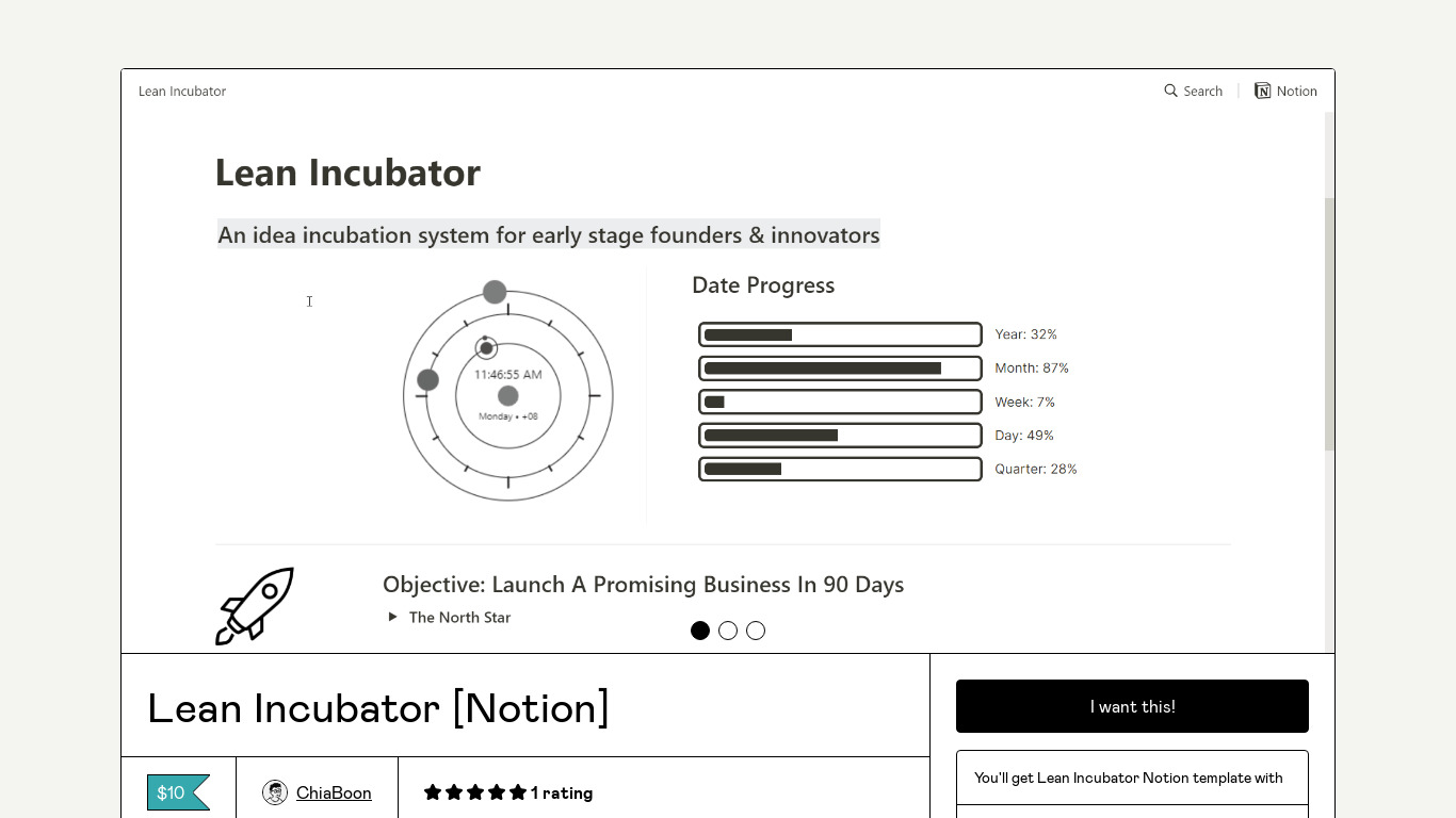 Lean Incubator Landing page