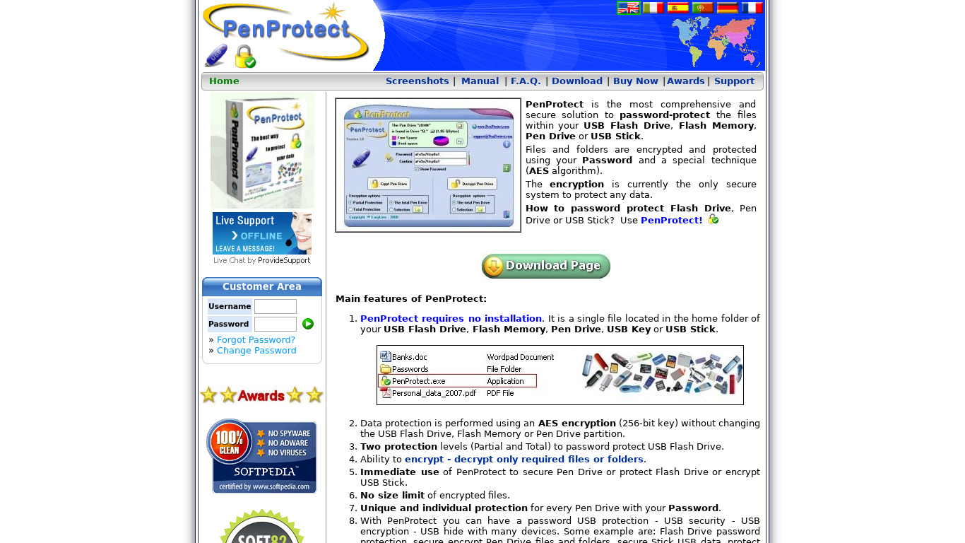 PenProtect Landing page