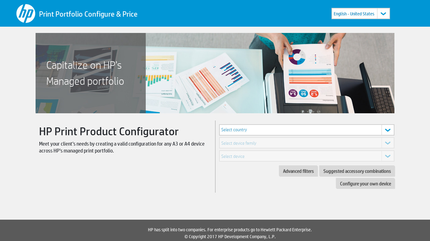 Product Configurator Landing page