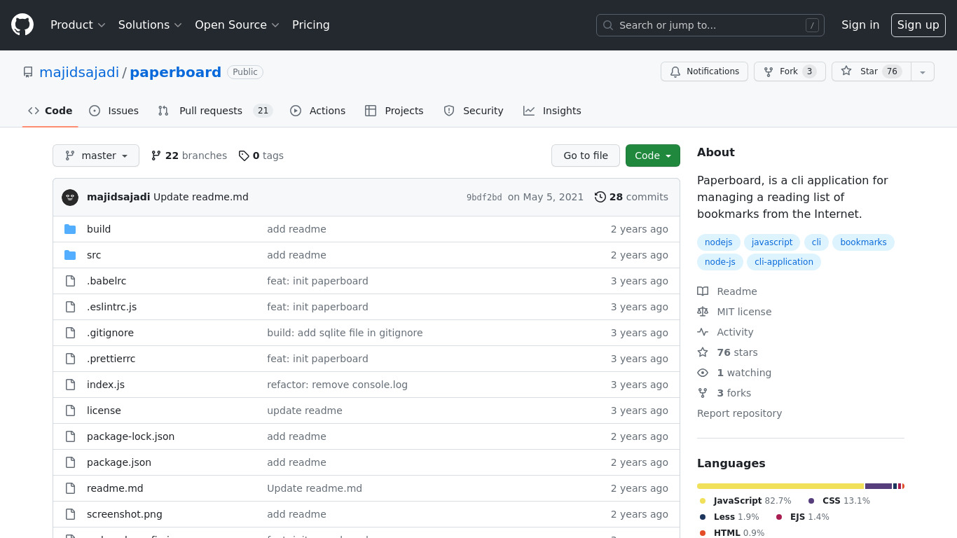 Paperboard Landing page
