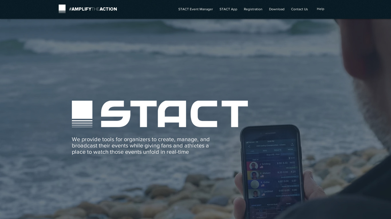 STACT App Landing page