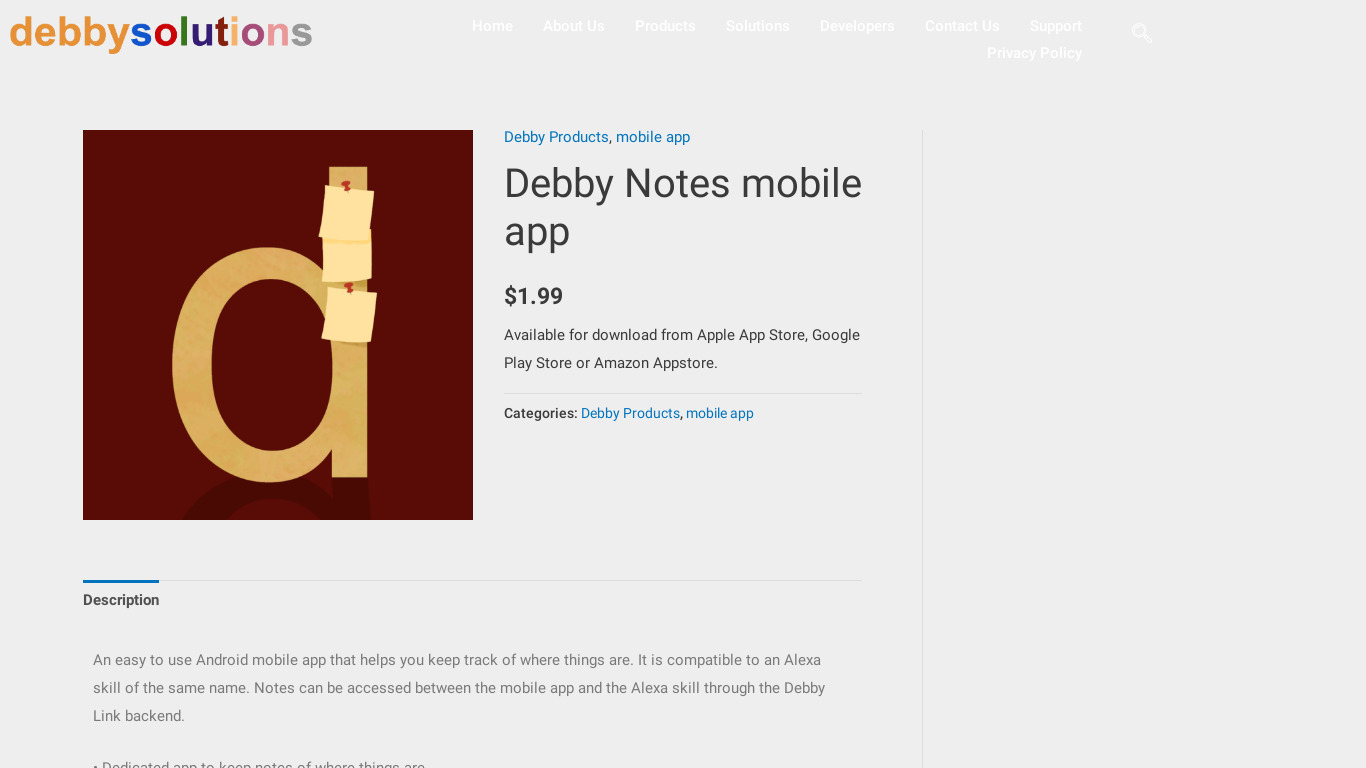 Debby Notes Landing page