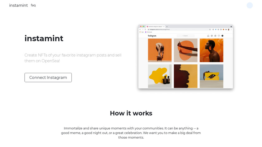 instamint.xyz Landing Page