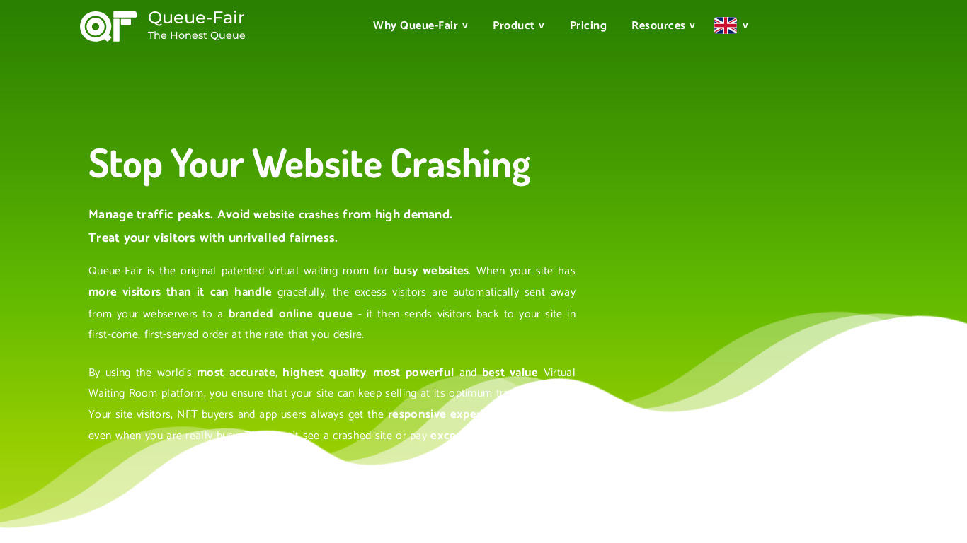 Queue-Fair Landing page