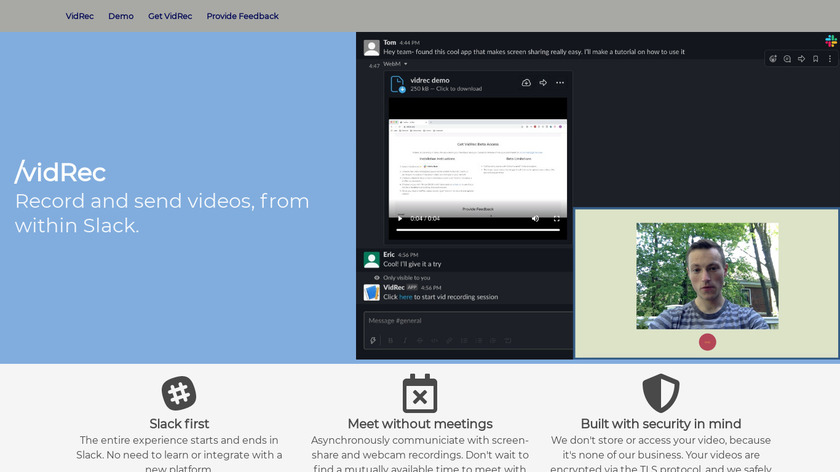 VidRec.org Landing Page