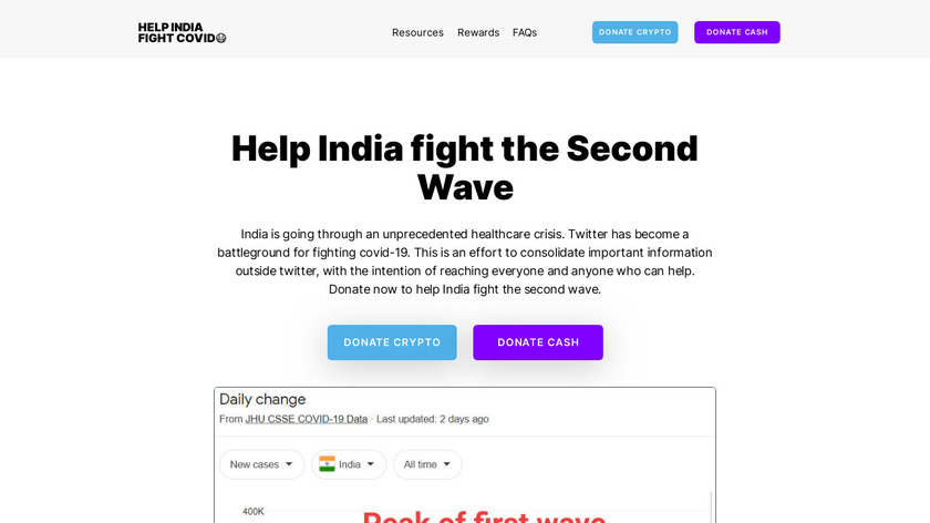 Help India Fight Covid Landing Page