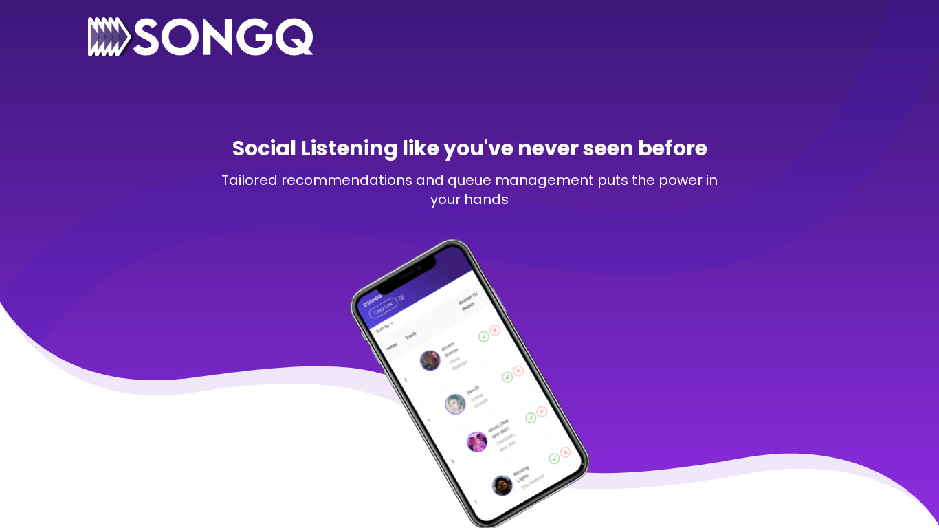 SongQ Landing page