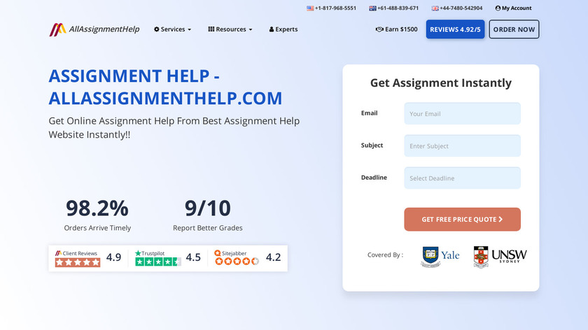 AllAssignmentHelp Landing Page