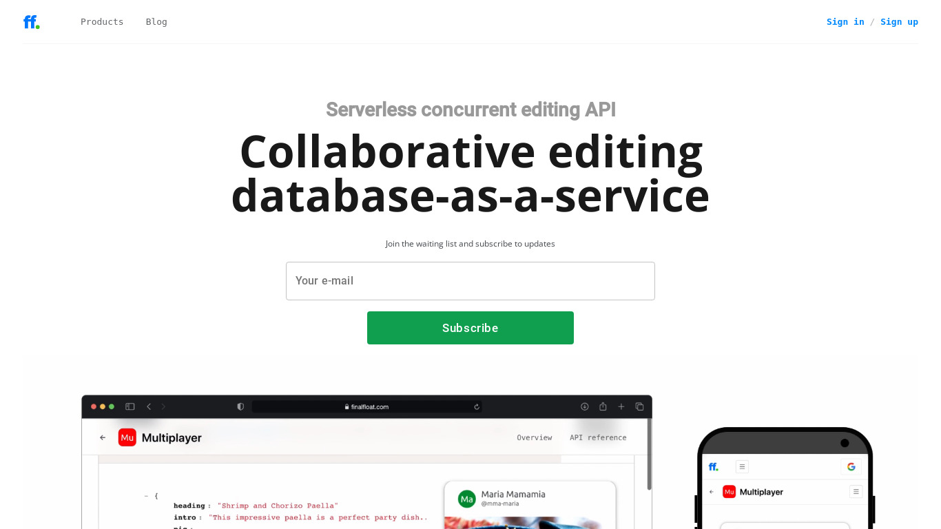 Multiplayer Landing page
