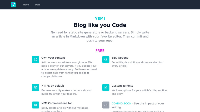 Yemi Landing Page