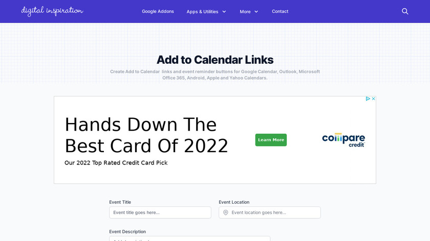 Add to Calendar Link Generator Landing Page