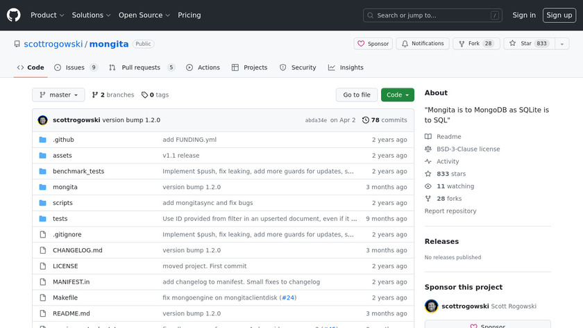 Mongita Landing Page