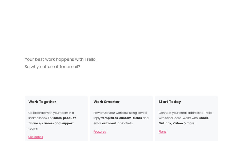 SendBoard Landing Page