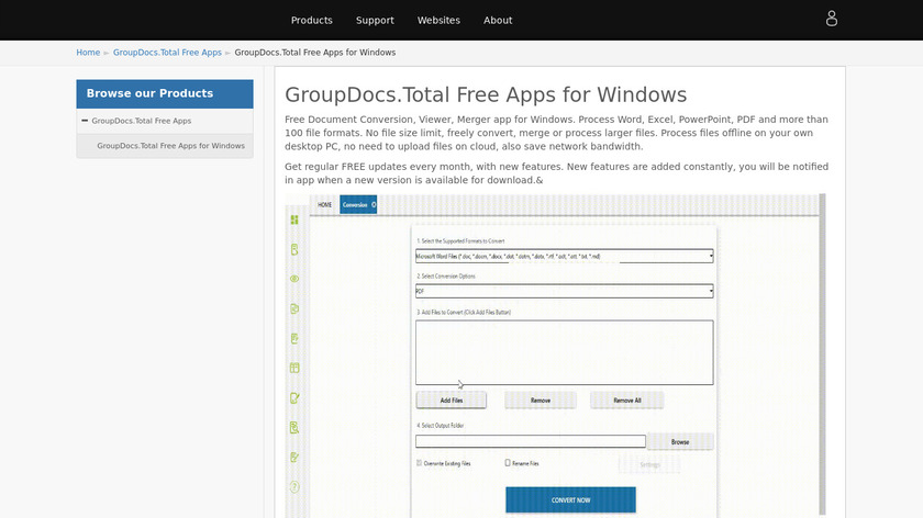 GroupDocs.Total Free Apps for Windows Landing Page