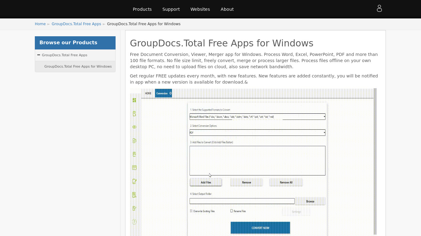 GroupDocs.Total Free Apps for Windows Landing page