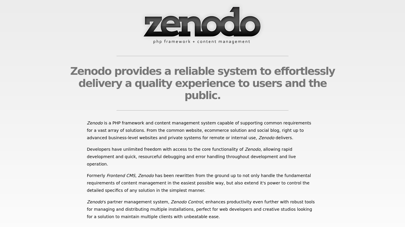 Zenodo Landing page