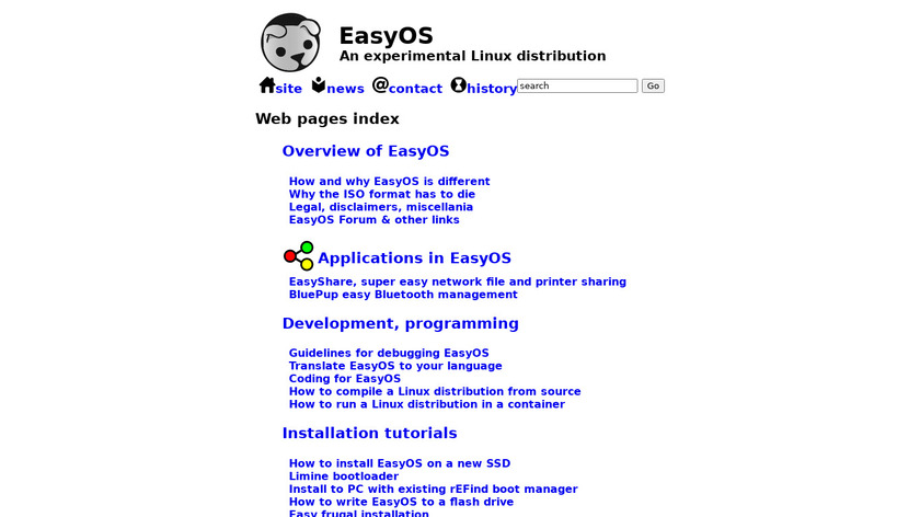 EasyOS Landing Page