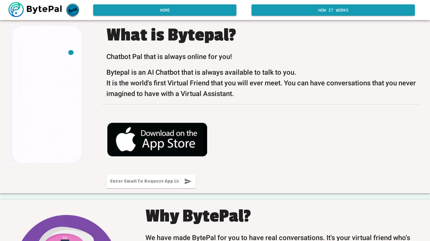 BytePal Landing page