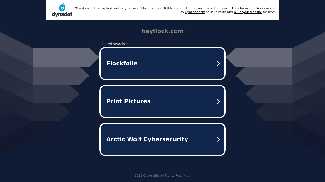 Heyflock Landing page
