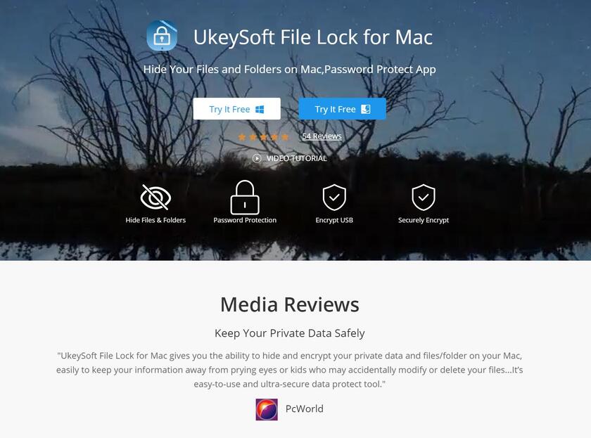 UkeySoft File Lock for Mac Landing Page