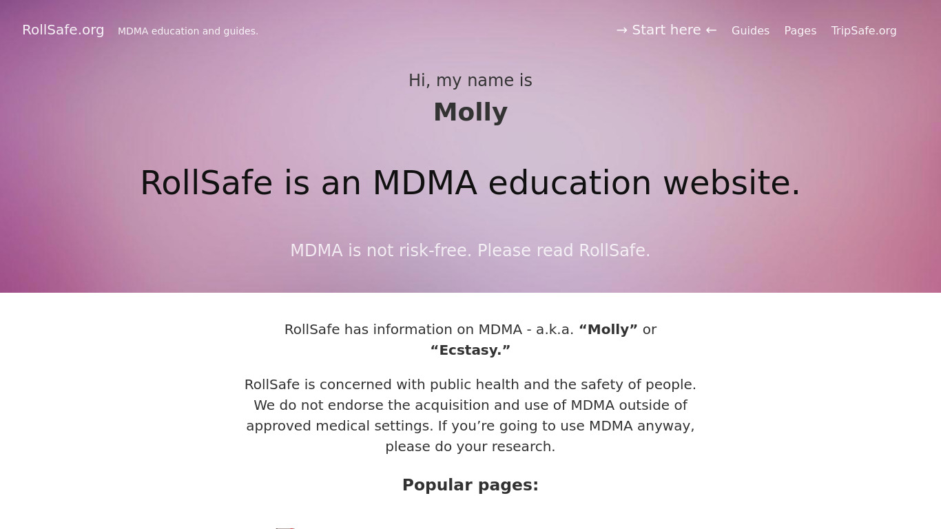 RollSafe.org Landing page