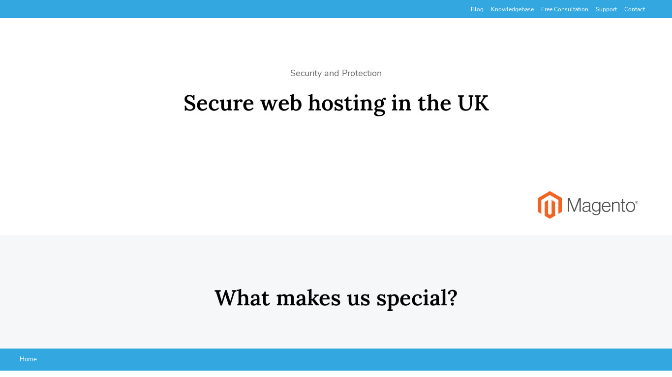 Hosting.uk Landing page