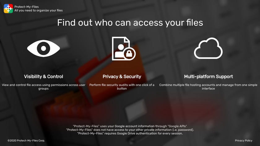 Protect My Files Landing Page