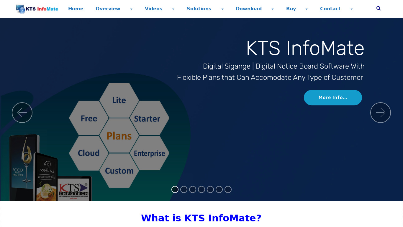 KTS InfoMate Landing page