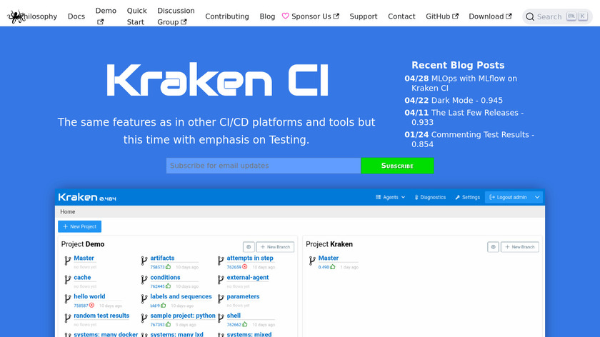 Kraken CI Landing Page