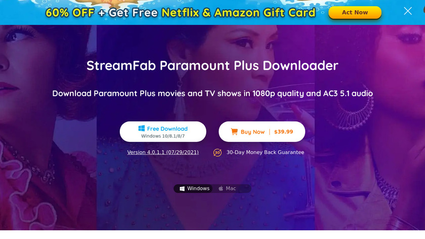 DVDFab Paramount Plus Downloader Landing Page