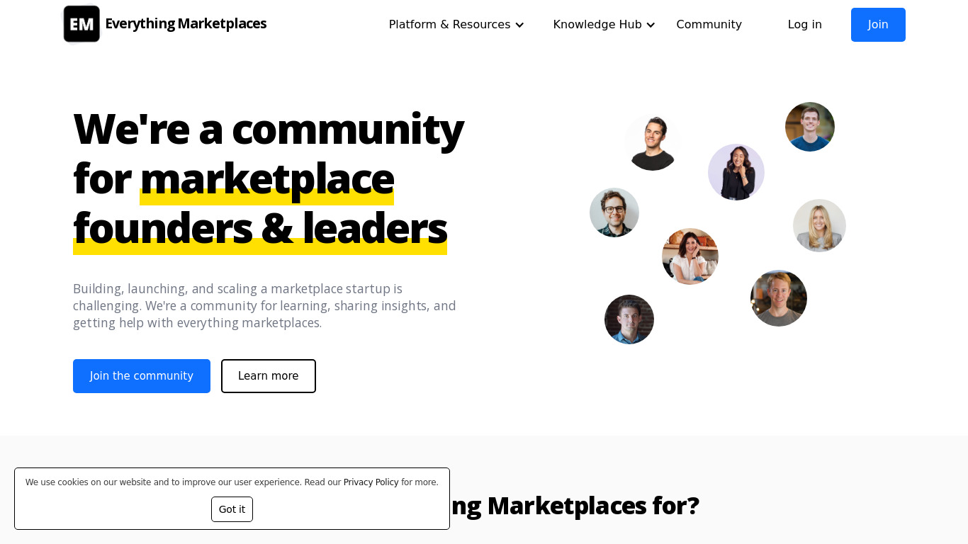 Everything Marketplaces Landing page