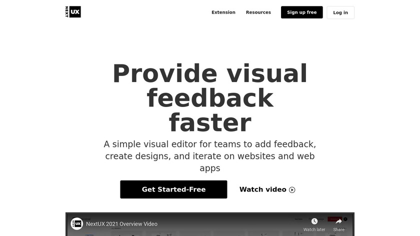 NextUX Visual Editor Landing Page