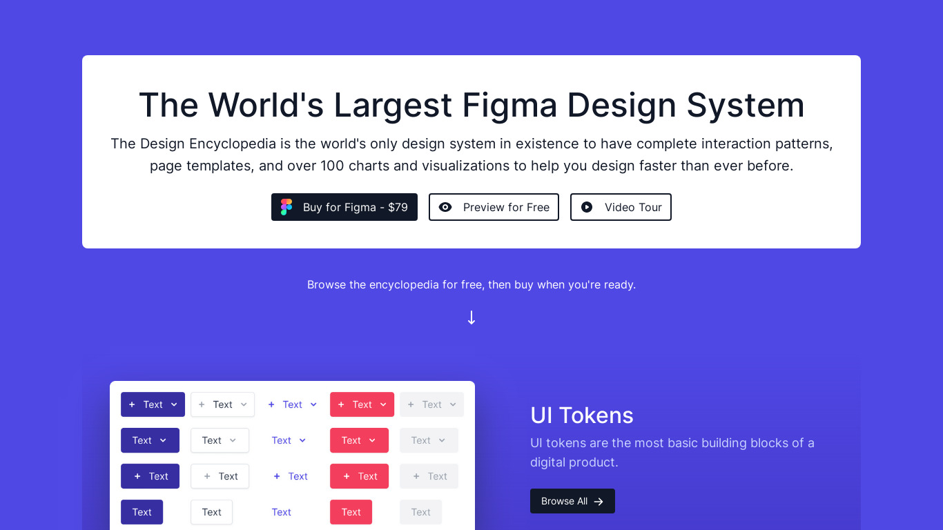 The Design Encyclopedia for Figma Landing page