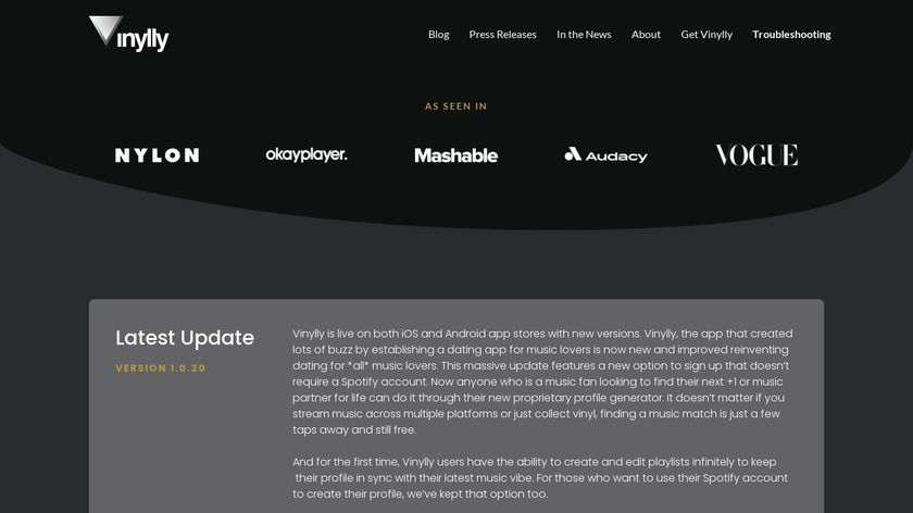 Vinylly Landing Page