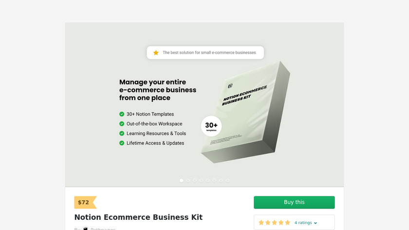 Notion Ecommerce Business Kit Landing Page