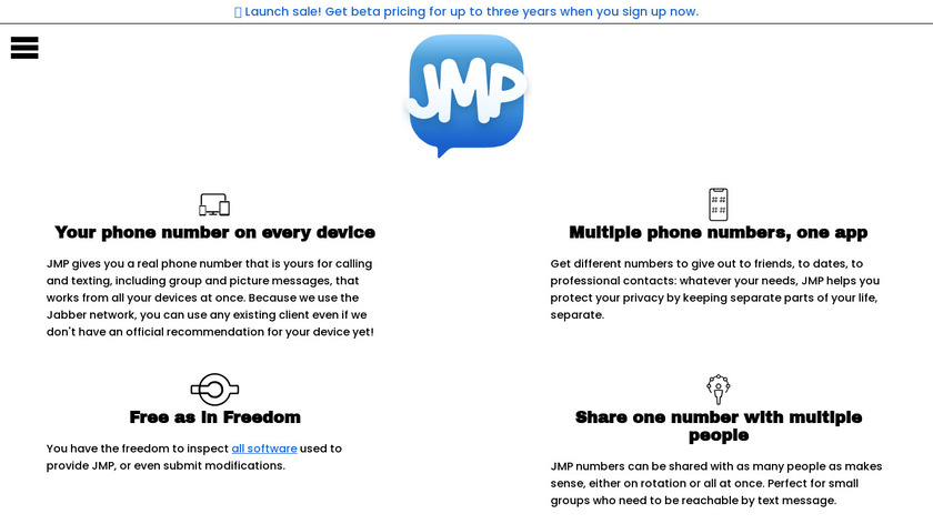 JMP.chat Landing Page