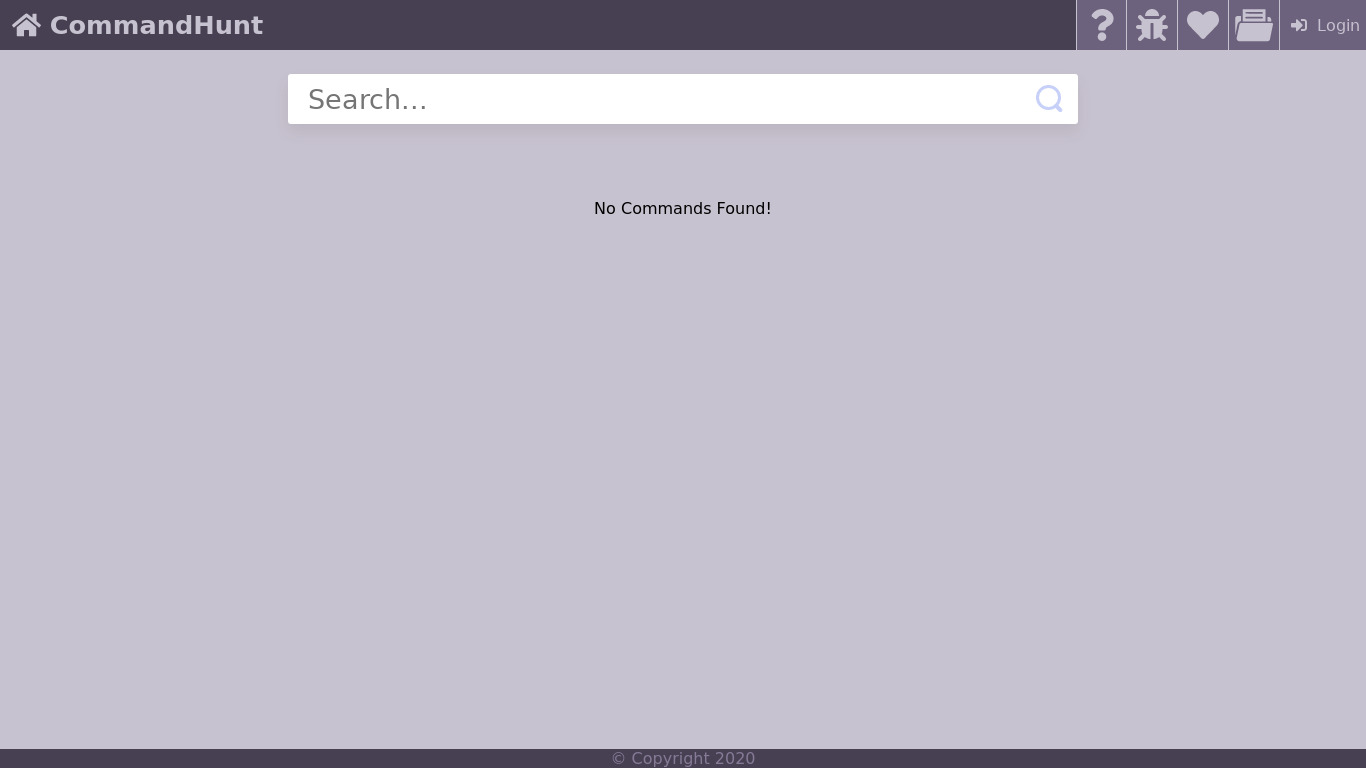 CommandHunt Landing page