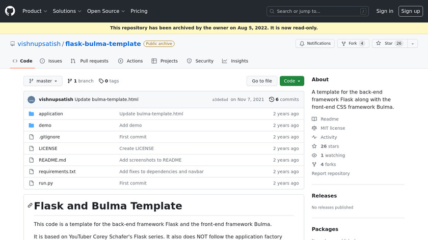 Flask & Bulma Template Landing Page