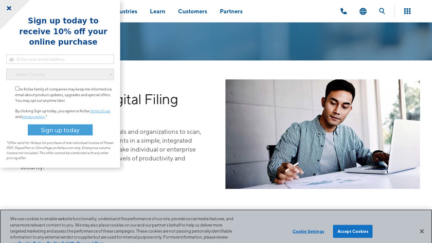 Kofax PaperPort Landing Page