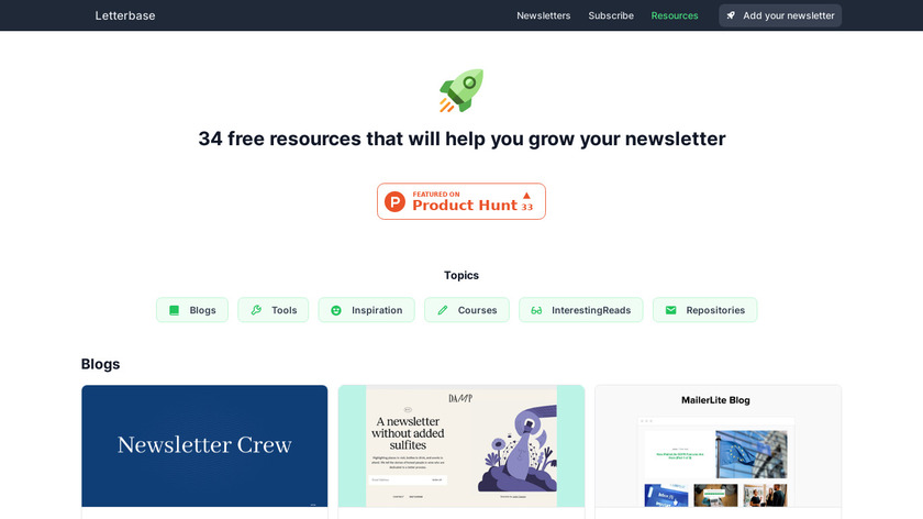 Letterbase Resources Landing Page
